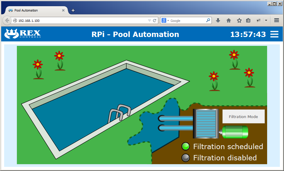 Complete HMI for the pool automation project