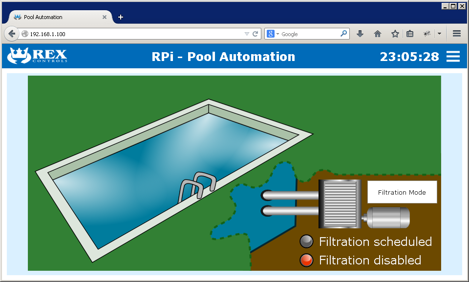 Complete HMI for the pool automation project