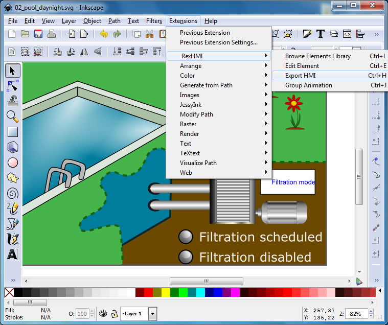 Exporting HTML code of the RexHMI visualization