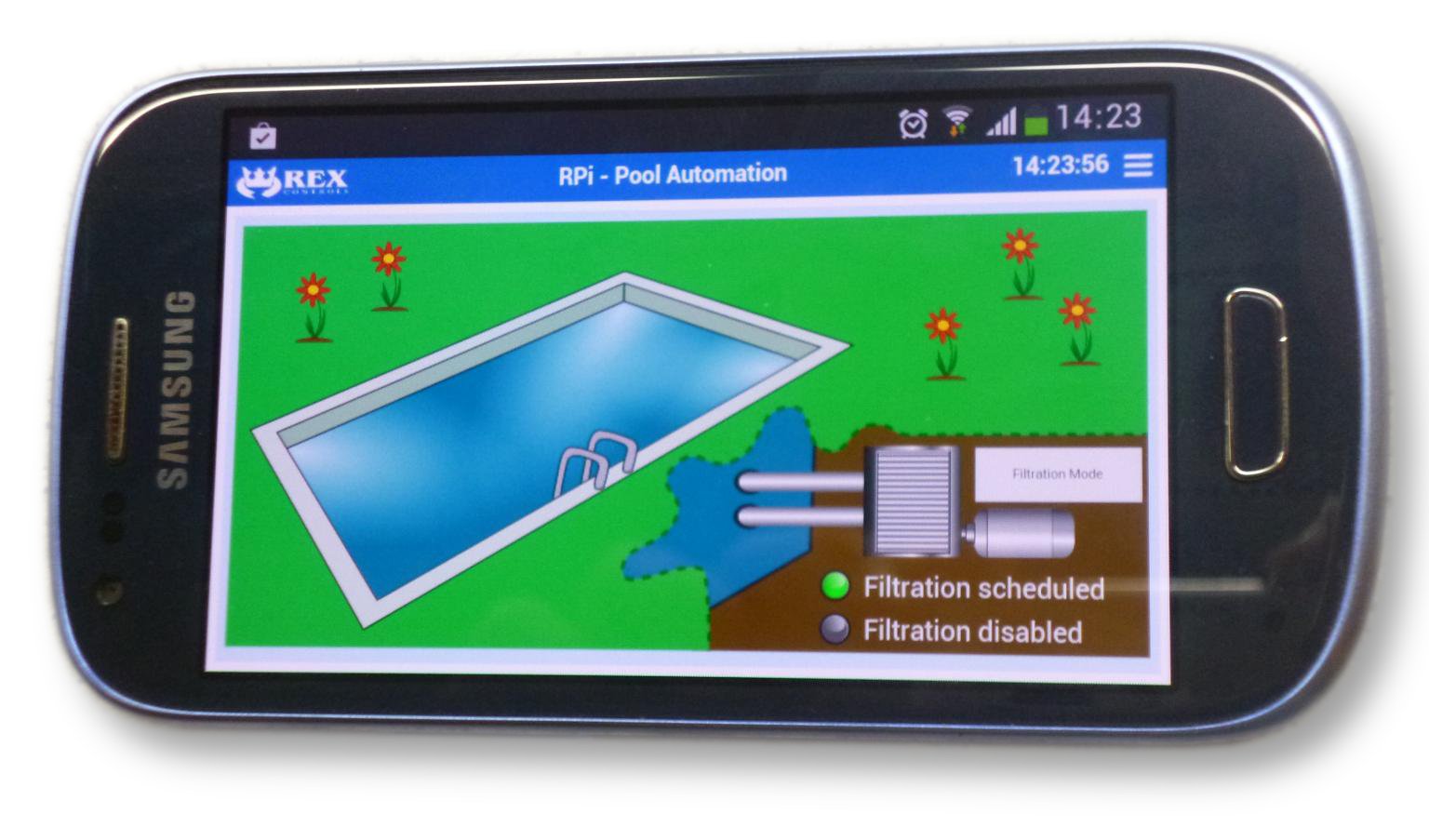 HMI for pool automation (RexHMI on a smartphone)