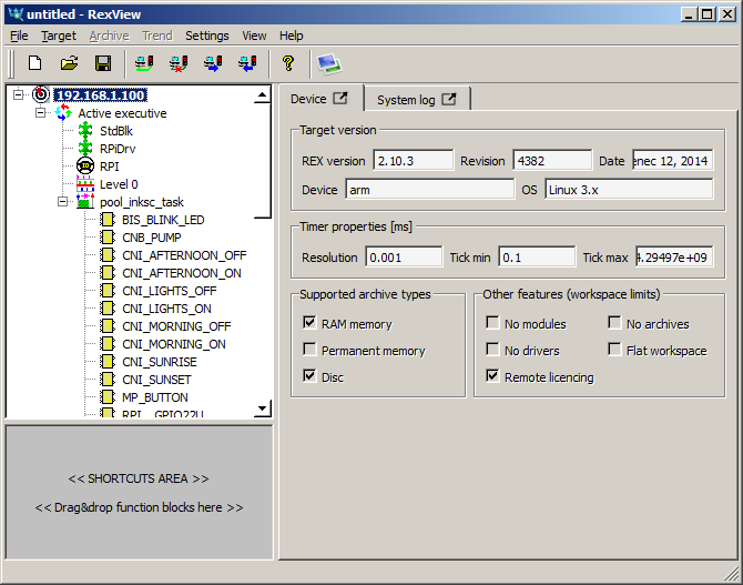 Pool automation algorithm in RexView