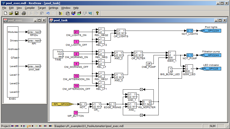 Pool automation project in RexDraw