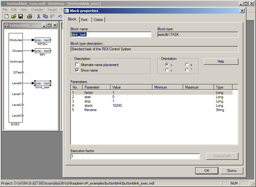 Renaming the task in the executive configuration